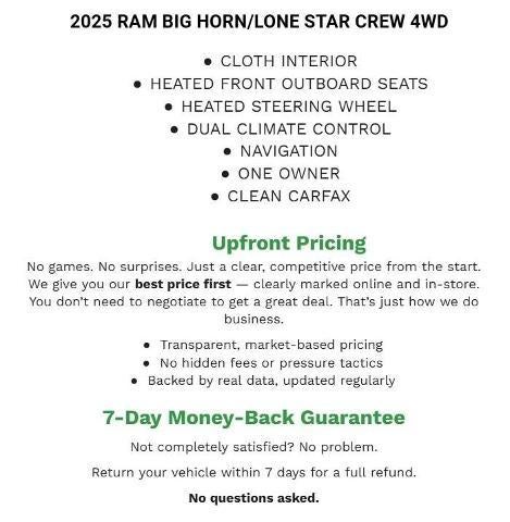 2025 RAM 1500 Big Horn Crew Cab 4x4 5'7" Box