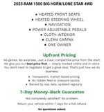 2025 RAM 1500 Big Horn Crew Cab 4x4 5'7" Box