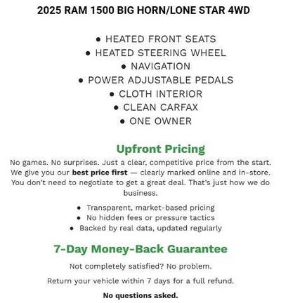 2025 RAM 1500 Big Horn Crew Cab 4x4 5'7" Box