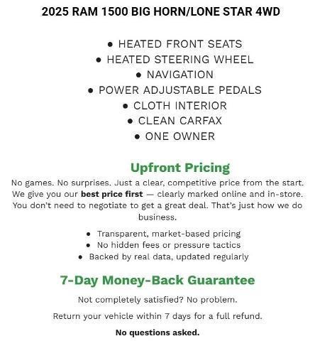 2025 RAM 1500 Big Horn Crew Cab 4x4 5'7" Box
