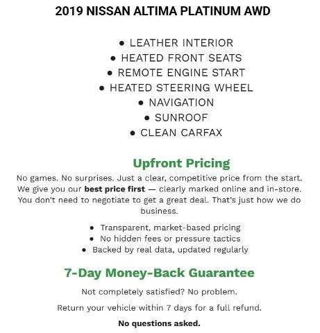 2019 Nissan Altima 2.5 Platinum