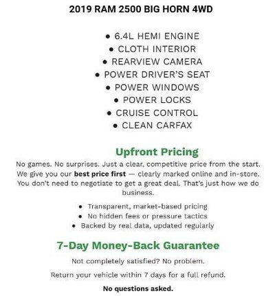 2019 RAM 2500 Big Horn Crew Cab 4x4 6'4" Box