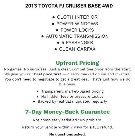2013 Toyota FJ Cruiser 4WD 4dr Auto